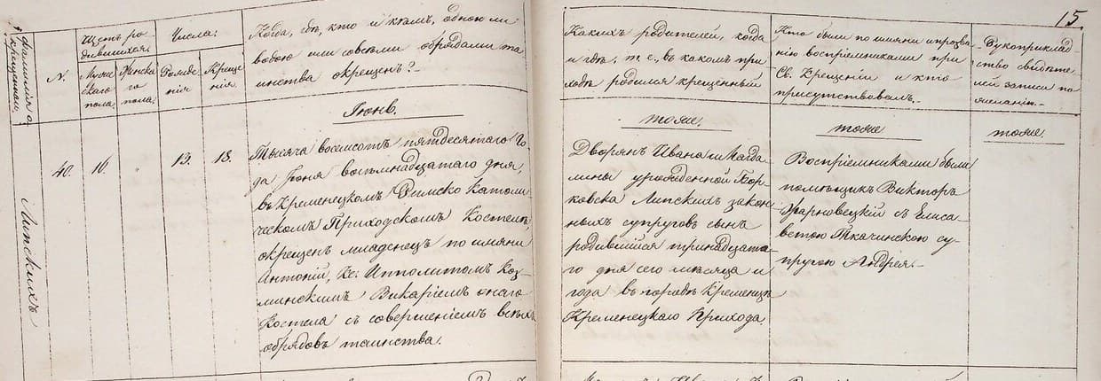 Scan of a tabular parish register page from 1850, written in Imperial Russian chancery cursive