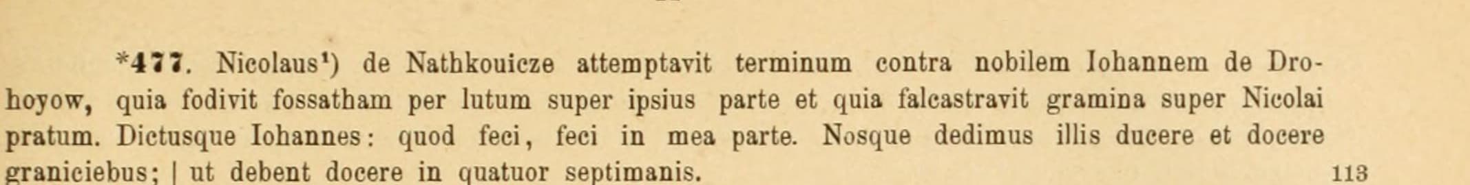 Друкований латинський запис № 477 зі словами quod feci, feci in mea parte