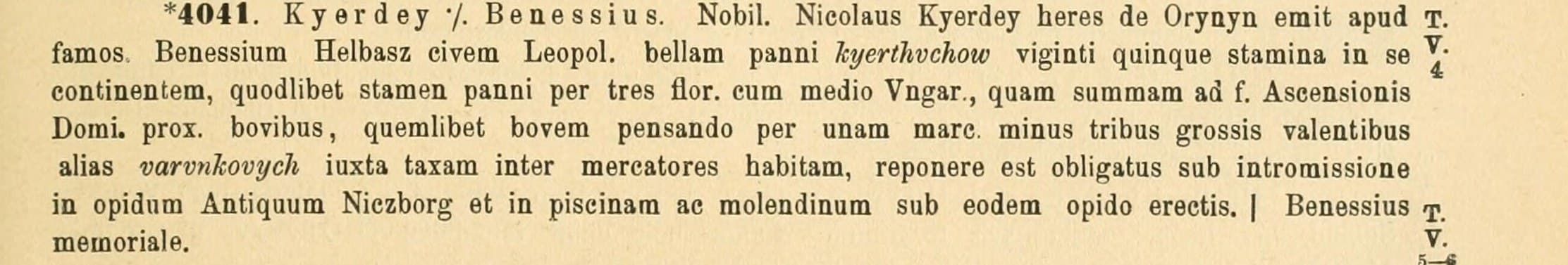 Printed Latin entry no. 4041 with the words opidum Antiquum Niczborg