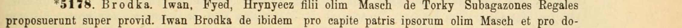Printed Latin entry no. 5178 with the words de Torky Subagazones Regales